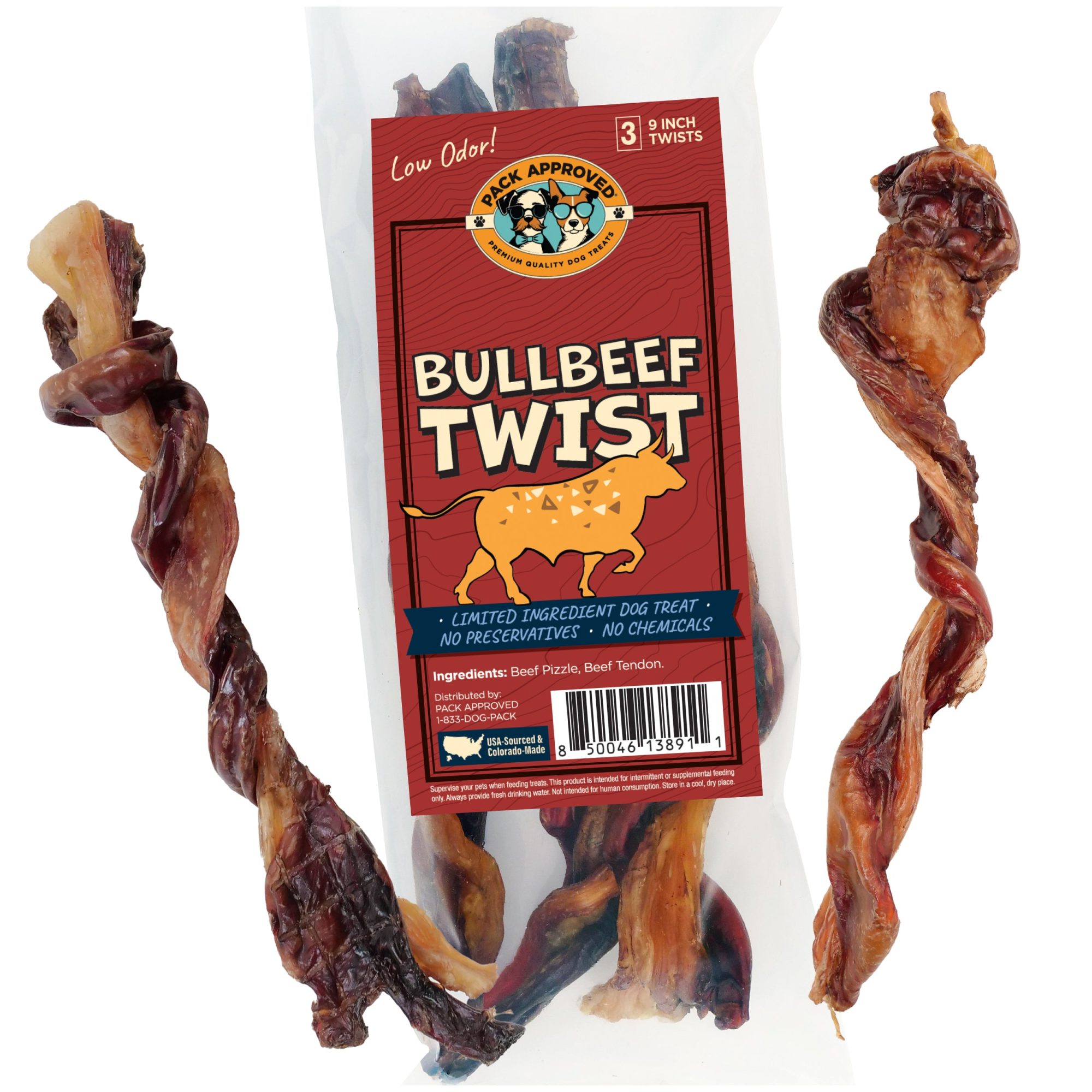 Pack Approved Bull Beef Twist 9" (3ct)